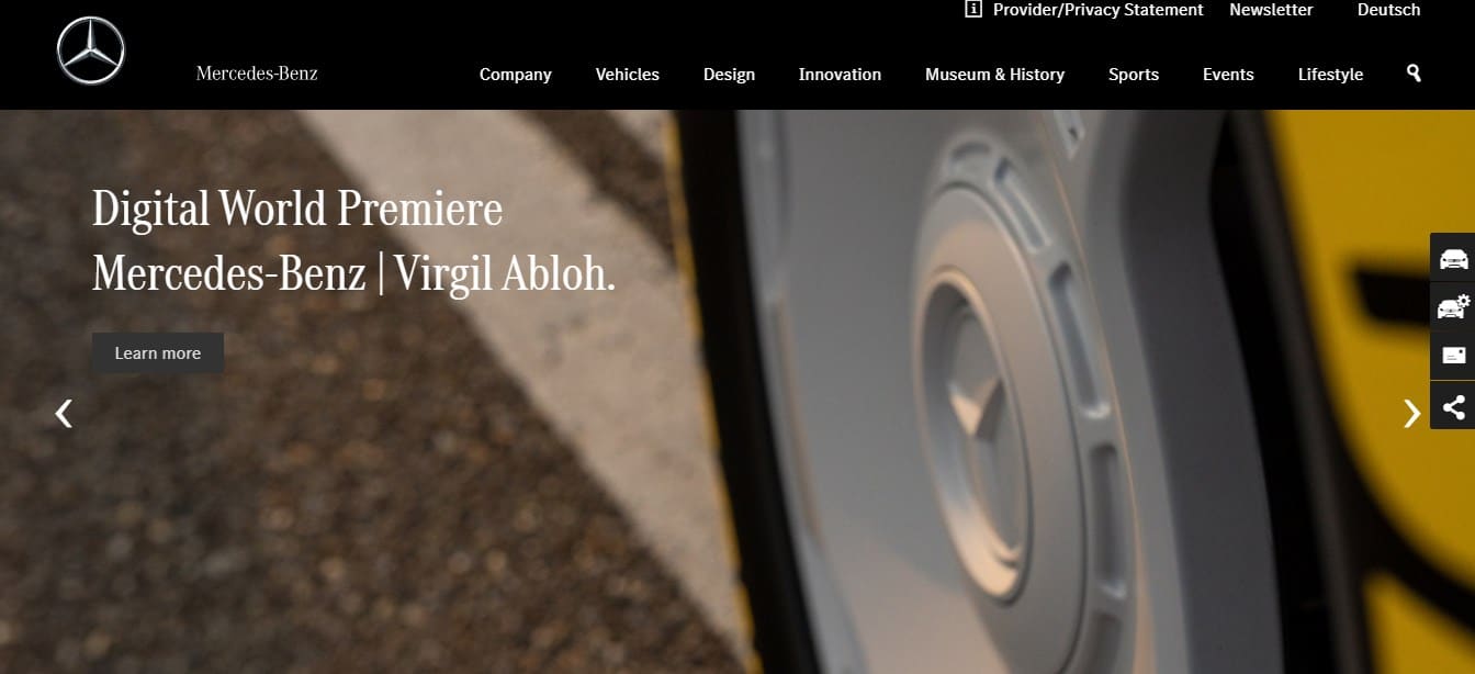 40 grandes marcas que usan WordPress sitio web de mercedez bend